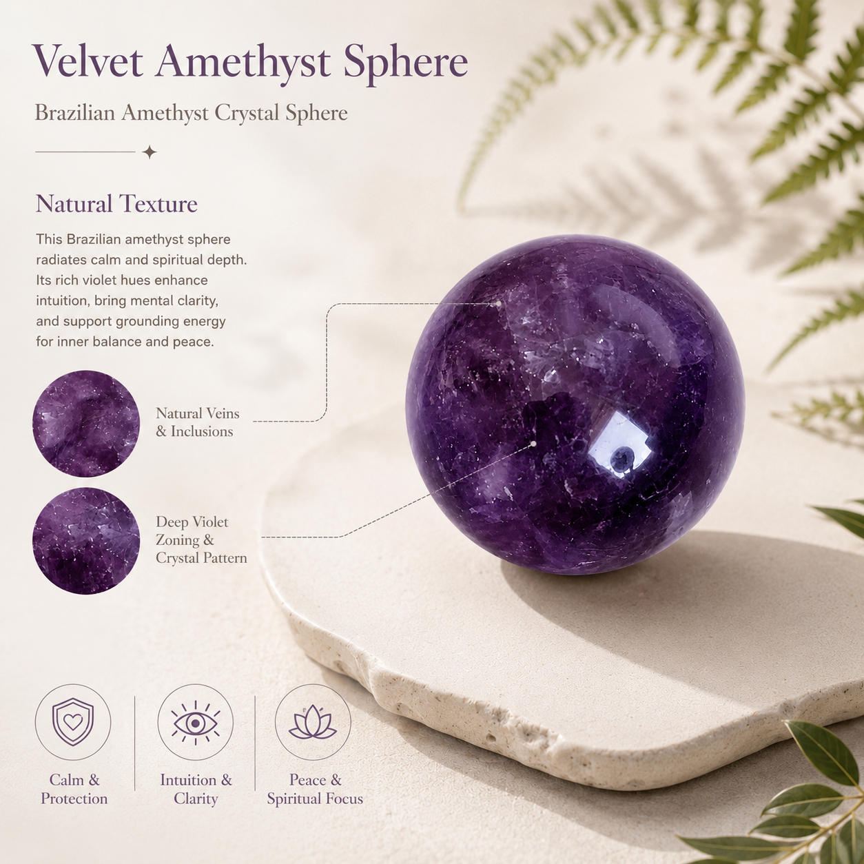Velvet amethyst | In the depths of shimmering purple, find clarity and tranquility